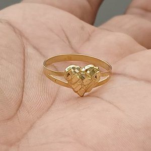 10kt real gold heart nugget ring for women size 8